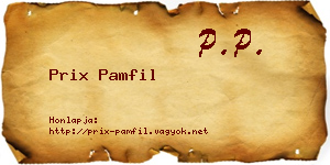 Prix Pamfil névjegykártya